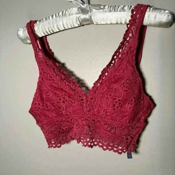 Aerie eyelet lace dreamy raspberry  bralette XS - Picture 3 of 5